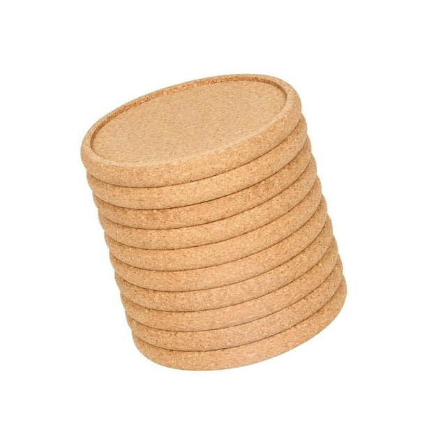 Cork Coasters For Drinks Absorbent Set 10 PCS 3.9 Diameter